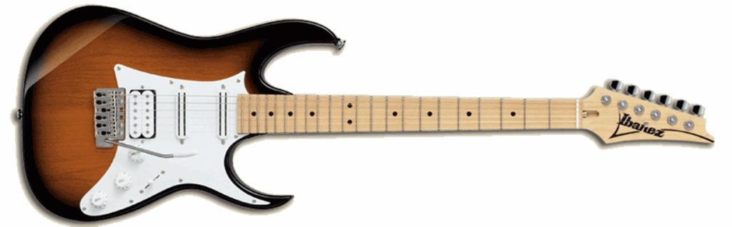 Gitara elektryczna typu superstrat w kolorze sunburst